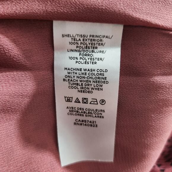 Loft Animal Print Ruffle Sleeve Blouse Front Keyhole Rose Black Size Small New - Picture 11 of 11